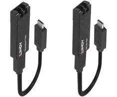 USB Prailginimo Laidas - LINDY Pluoštinis USB 3.2 Type C Prailgintuvas, 100m, 10Gbps, 5VDC, 2A, Juodas