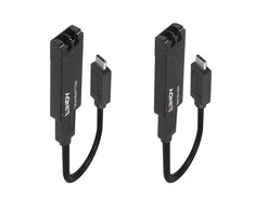USB Prailgintuvas - LINDY Pluoštinis USB 3.2 Type C Prailgintuvas, 100m, 10Gbps, 5VDC, 2A, Juodas