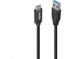 USB kabelis - Lindy 0.5m USB 3.2 Type A to C 10Gbps TPE juodas