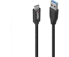 USB Laidas - LINDY USB 3.2 Type A į C Laidas, M/M, GRS, 10Gbps, 15W TPE, 1m, Juodas
