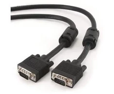 GEMBIRD CC-PPVGA-5M-B Gembird VGA HD15m/HD15m dvigubai ekranuotas su 2 ferito šerdimis 5m kabelis juodas