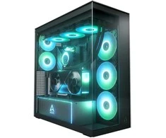 Arctic Xtender (Juodas) mirrow juodas window with GPU vertical mount
