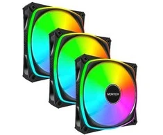 Montech AX120 PRO PWM Fan, ARGB – 3-Pack, 120mm, juodas