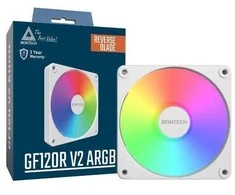 Montech ventiliatorius GF120R V2 ARGB PWM Reverse Baltas 120mm ventiliatorius
