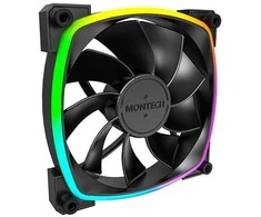 Montech RX120 PWM ARGB Reverse korpuso ventiliatorius – 120mm, juodos spalvos