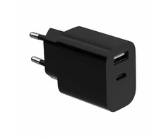 Gembird 2 prievadų universalus USB įkroviklis (A+C), 2,4 A | TA-UC-2AC12-01-BK