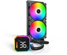 Montech HyperFlow Digital 240 juodas vandens aušinimo AIO rinkinys