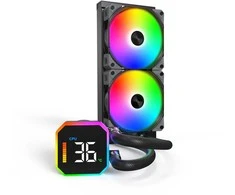 Montech HyperFlow Digital 240 juodas vandens aušinimo AIO rinkinys