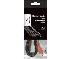 GARSO KABELIS 3,5 MM 4 PIN Į 3RCA/AV 2M CCA-4P2R-2M GEMBIRD