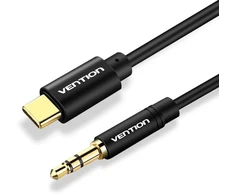 Garso laidas 3,5 mm į USB-C / 1,5 m, juodas BGABG VENTION