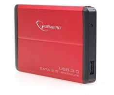 GEMBIRD EE2-U3S-2-R HDD/SSD enclosure for 2.5 SATA - USB 3.0 Aliuminio Raudona