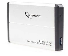 GEMBIRD EE2-U3S-2-S HDD/SSD enclosure for 2.5 SATA - USB 3.0 Aliuminio Sidabrinis