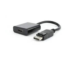 GEMBIRD AB-DPM-HDMIF-002 DisplayPort kištukas į HDMI kištuką, 10 cm, juodas, blisterinė pakuotė