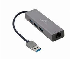 Gembird Cablexpert | USB AM gigabito tinklo adapteris su 3 prievadų USB 3.0 šakotuvu | A-AMU3-LAN-01