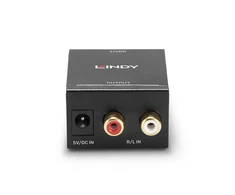 Garso Adapteris - LINDY Phono į TosLink ir Bendraašis ADC Adapteris 24-bit/48KHz, Juodas