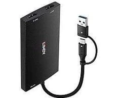 Adapteris - LINDY USB Tipo A/C į Dviejų HDMI 4K60 Keitiklį 100W
