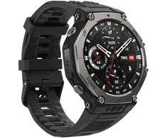 Išmanusis laikrodis Amazfit T-Rex 3, Nerudijančio plieno korpusas su onikso spalvos silikoniniu dirželiu