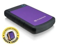 Išorinis kietasis diskas Transcend 25H3P 2.5'' 1TB USB3, Triguba smūgių slopinimo sistema