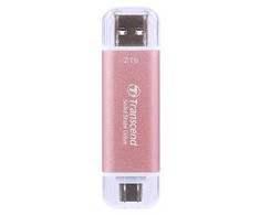 TRANSCEND ESD310P 2TB Išorinis kietasis diskas SSD USB 10Gbps Type C/A Rožinė