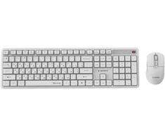 Klaviatūra Gembird KBS-WMS-01-W-CYRL Silent key Pro Business wireless desktop set, baltas, RU išdėstymas