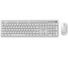 Klaviatūra Gembird KBS-WPS-01 Slim Pro Business wireless desktop set, baltas, US išdėstymas