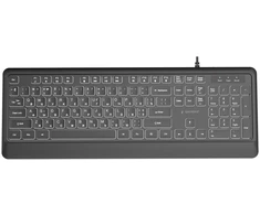 Gembird KB-UML-04-CYRL Slim su laidu backlight klaviatūra, juodas, Cyrillic išdėstymas