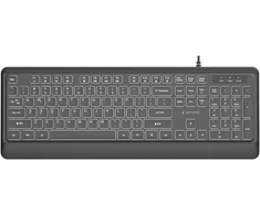 Gembird KB-UML-04 Slim su laidu backlight klaviatūra, juodas, US išdėstymas