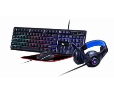 Klaviatūra GEMBIRD 4-in-1 foninio apšvietimo žaidimų rinkinys Ghost US išdėstymas