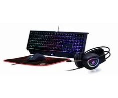 Klaviatūra GEMBIRD 4-in-1 foninio apšvietimo žaidimų rinkinys „Phantom US“ išdėstymas