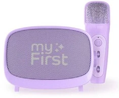 Kompiuterio kolonėlės myFirst Voice 2 - komplektas do karaoke vaikams - mikrofon i głośnik belaidis su efektami modyfikacji dźwięku (violetinė)