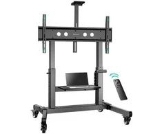 Laikiklis ONKRON TS1991E-B Mobilus motorizuotas stovas televizoriams arba interaktyvioms panelėms 50‘-100’, maks. 130 kg, juodas