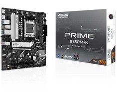 Pagrindinė plokštė Asus PRIME B850M-K | Procesorių šeima AMD | Procesoriaus lizdas AM5 | DDR5 | Palaikomos standžiojo disko sąsajos SATA, M.2 | SATA jungčių skaičius 4