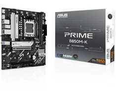 Pagrindinė plokštė Asus PRIME B850M-K | Procesorių šeima AMD | Procesoriaus lizdas AM5 | DDR5 | Palaikomos standžiojo disko sąsajos SATA, M.2 | SATA jungčių skaičius 4