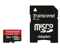 Atminties kortelė TRANSCEND 32GB Micro SDHC Class 10 UHS-I su adapteriu