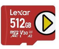 Atminties kortelė Lexar PLAY | 512 GB | Micro SDXC | Flash atminties klasė 30