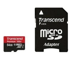 Atminties kortelė TRANSCEND 64GB Micro SDXC Class10 UHS-1 su adapteriu