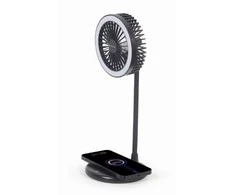 Gembird | TA-WPC10-LEDFAN-01 stalinis ventiliatorius su lempute ir belaidžiu įkrovikliu | N/A | Telefonas arba planšetinis kompiuteris su integruotu belaidžiu „Qi“ įkrovimu
