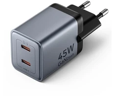 Įkroviklis Vention GaN 2x USB-C (45W/45W)
