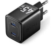 Vention 45W PD - GaN technologijos įkroviklis, 2x USB-C (juodas)