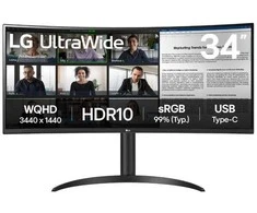 Monitorius LG | 34WR55QK-B | 34 " | VA | 21:9 | 100 Hz | 5 ms | 3440 x 1440 pikselių | 300 cd/m² | HDMI jungtys quantity 2 | Garantija 24 mėn.