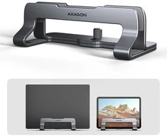 AXAGON STND-VG Vertical Nešiojamas kompiuteris Stand, adjustable width, aliuminio – pilkas