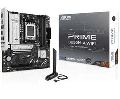 Pagrindinė plokštė Asus PRIME B850M-A WIFI | Procesorių šeima AMD | Procesoriaus lizdas AM5 | DDR5 | Palaikomos kietojo disko sąsajos SATA, M.2 | SATA jungčių skaičius 4