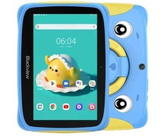 Planšetė Blackview Tab 3 Kids, Mėlyna, 7 colių HD 1024x600, 7731E keturių branduolių 1,3 GHz procesorius, priekinė 0,3 MP; galinė 2 MP kamera, 2 GB / 32 GB, 3280 mAh baterija, be įkrovimo „Doke 3.0 Go“ („Android 13“), „Wi-Fi“ versija, 802.11 b/g/n (2,4 GHz), Mėlyna