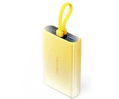 Vention 10000mAh power bank with LED ekranas, USB-C + Lightning + USB-A, 22.5W (yellow)