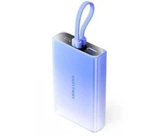 Vention 10000mAh power bank with LED ekranas, USB-C + Lightning + USB-A, 22.5W (mėlynas)