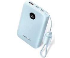 Vention 10000mAh Powerbank 2xUSB-C 1xUSB-A 22.5W, mėlynas