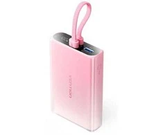 Vention 10000mAh power bank with LED ekranas, USB-C + Lightning + USB-A, 22.5W (pink)