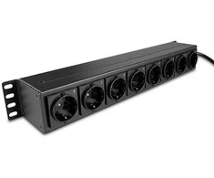 Maitinimo Blokas - LINDY 1.5U 8 Schuko lizdai, PDU, 3500W, 250VAC, 16A, Horizontalus Stovas, Juodas
