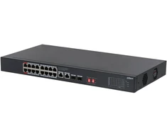 Šakotuvas Switch DAHUA S3220-16GT-190 Switch type Unmanaged Rack mounting Yes Form factor Desktop 16xRJ-45 jungtys RJ-45 Ports Type Gigabit Ethernet (10/100/1000) 2xFiber uplink jungtys quantity Power over Ethernet (PoE) Yes 16xPower over Ethernet (PoE) jungtys quantity 2xPower over Ethernet 4PPoE (PoE++) jungtys quantity Total Power over Ethernet (PoE) budget 190 W S3220-16GT-190