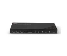 KVM Switch - LINDY 4 Prievadų HDMI 4K60, USB 2.0 ir Garso KVM Jungiklis, Juodas